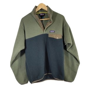 Patagonia Synchilla Worn Wear Fleece Pullover Mens Size S Two Tone - Green